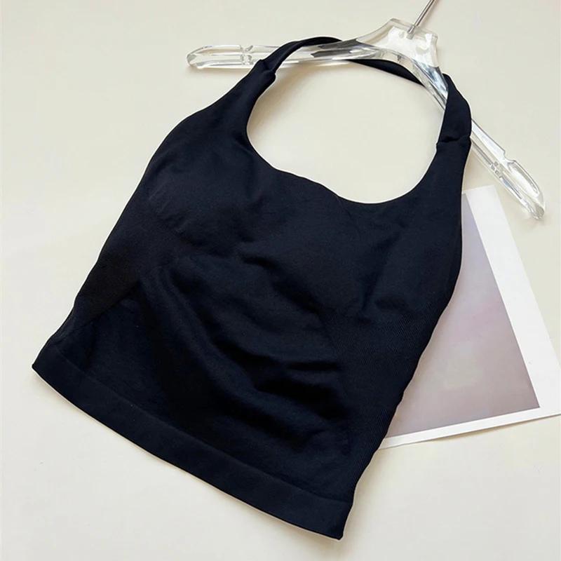 Feminino alto estiramento halter topo sutiã esportivo shorts conjunto ginásio treino yoga fitness confortável ativo wear impacto roupa de fitness - Image 1