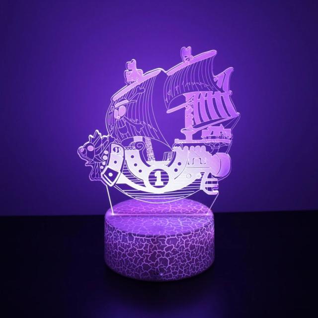 Figuras de Ação One Piece com Luzes LED, Zoro e Luffy em Lâmpada 3D Colorida - Presentes Perfeitos para Natal e Fãs do Anime