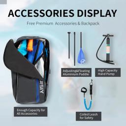 Inflável Stand Up Paddling Paddle Board, antiderrapante para todos os níveis de habilidade, surf board com bomba de ar, carry bag, barco em pé - Image 5