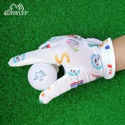 1 par luvas de golfe júnior crianças jovens meninos meninas mão esquerda mão direita dura sentir branco azul vermelho luva de golfe presente cão preto - Image 4