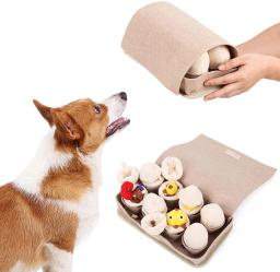 Atuban snuffle esteira para cães de alimentação lenta durável esteira interativa do cão com quebra-cabeça estridente brinquedos de pelúcia ovos brinquedos para o nariz - Image 2