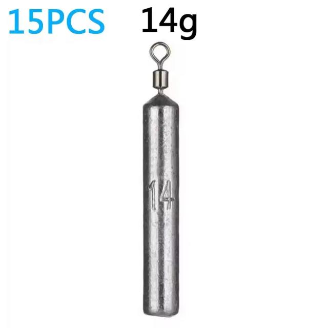 Molde de Chumbada de Pesca 15 Pçs/lote 3.5g 5g 7g 10g 14g 20g Tubo Bala Metal Jig Sast Sea Tackle Kit Ferramenta