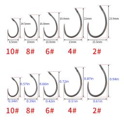 Hirisi 50 pçs revestimento de aço inoxidável alta carbono ganchos barbless 8012 gancho pesca ferramenta acessórios - Image 3