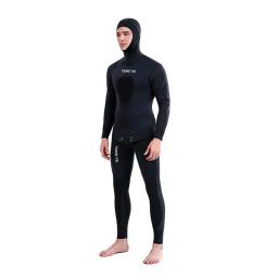 Terno com capuz de mergulho em neoprene para homens, surfe com capuz quente, zíper frontal, mergulho, pesca submarina, 3mm, 5mm, inverno - Image 3