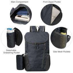 Mochila Repelente de Água Dobrável, Bolsa Leve para Ciclismo, Camping, Escalada, Caminhadas, Viajar, Escolar, 20l - Image 3