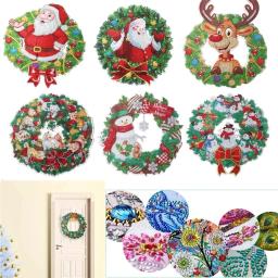 DIY Diamante Pintura Mosaic Kits, Grinalda De Cristal De Natal, 5D Arte Artesanato, Grinalda De Desenho De Strass, Decoração Pendurada Da Parede Da Porta, Presentes - Image 1