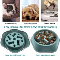 Tigela de alimentação lenta antiengocante para cães, tigelas de alimentação lenta, pet antiderrapante, coma pratos, puzzle tigelas para cães pequenos e médios - Image 4