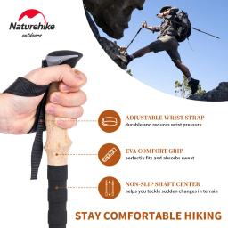 Naturehike bastao de caminhada bastão retrátil bastao retratil bastao trekking bastão de caminhada ultralight bastao de caminhada fibra de carbono bastão caminhada bengalas hiking escalada 2pcs trekking stick - Image 4