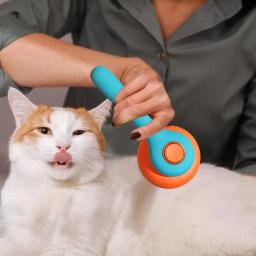 Escova para remoção de pelos de animais de estimação, pente autolimpante para remoção de pelos de gatos e cachorros - Image 2