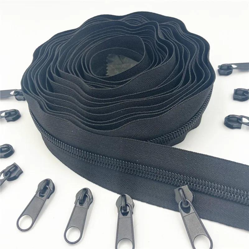Zíperes de Nylon para DIY, Slider Zipper, Costura Acessórios de Vestuário, 5 #, 1 m, 2 m, 3 m, 5 m, 10 m, 20 cores, 2 pcs, 4 PCes, 6 PCes, 10 PCes - Image 1