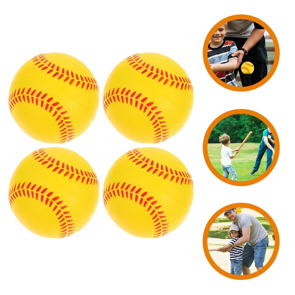 Softballs de esponja macia para prática, brinquedos de beisebol infantil, treinamento de PU, batendo, estudante, crianças, 4 peças - Image 1