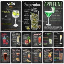 Artisiano vintage cocktail metal estanho sinal placa decorativa retro cartaz de metal casa homem caverna café decoração da parede sinais velhos sinais de metal - Image 1