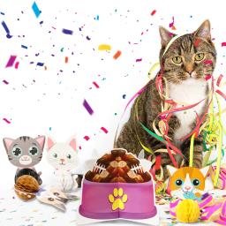 Honeycomb Ball Centerpiece para festa, decoração de mesa, gatinho bonito dos desenhos animados, Happy Birthday Decor, Pet temático, suprimentos, 6pcs - Image 5