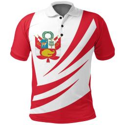 Peruano masculino Esportes Solto Polo, Streetwear Casual Verão, Moda Fitness Jersey, Esportivo de grandes dimensões Camisetas, Lapel - Image 2