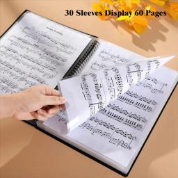 Pasta de partitura musical para carta tamanho A4, 60 páginas capacidade, suporte gravável e destacável, partituras musicais, branco - Image 2