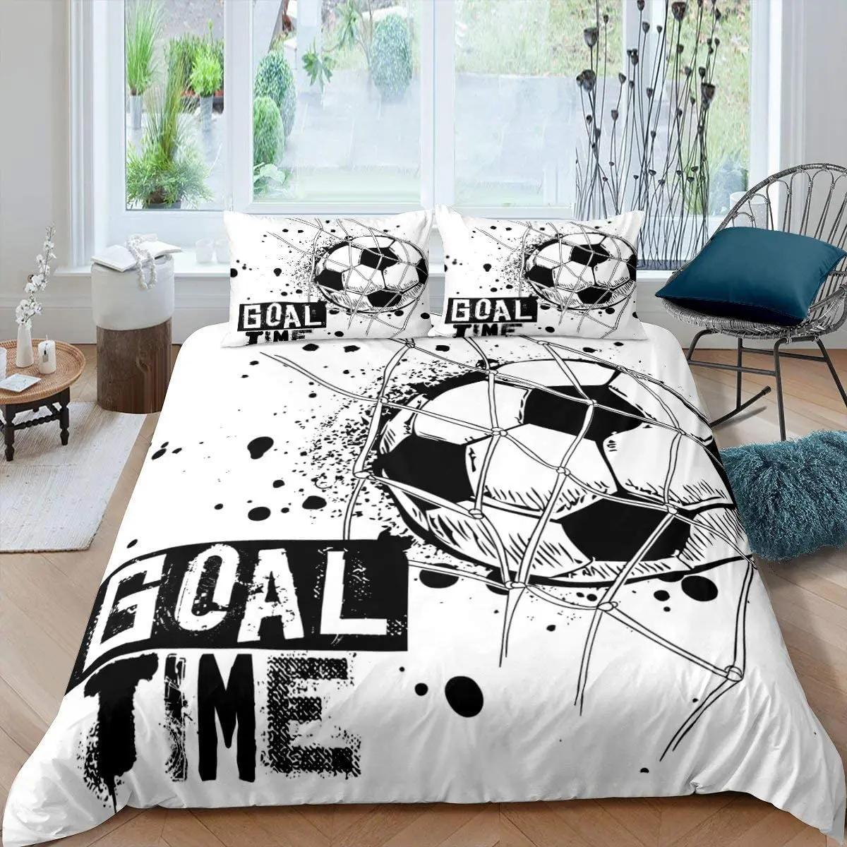 Conjunto de cama de futebol americano para meninos e meninas, futebol consolador, queen size capa de edredão para crianças, colcha esportiva, novo - Image 1