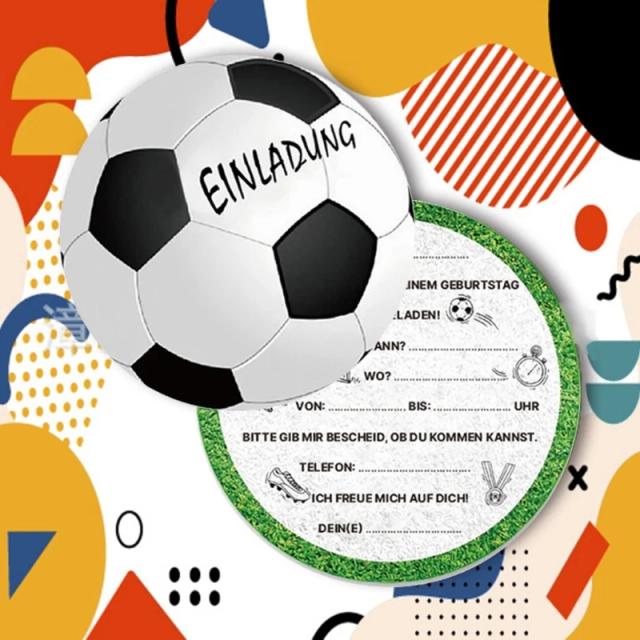 Cartões Convite Futebol - 12 Peças para Aniversários de Meninos e Meninas