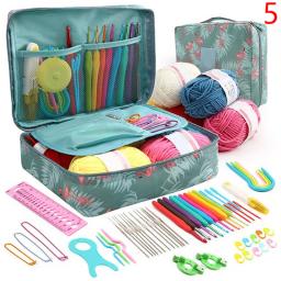 Kit de Agulhas de Tricô Ergonômico para Iniciantes Conjunto de Ferramentas de Costura Kit Crochê Lã Saco de Armazenamento Presente para Mulheres 1 Conjunto - Image 5