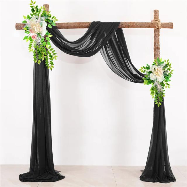 Conjunto de 3 Cortinas com Flores Artificiais para Decoração de Casamentos e Festas ao Ar Livre