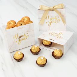 Caixa De Presente De Mármore Para Convidados, Decoração Do Favor Do Casamento, Obrigado, Chuveiro De Bebê, Fontes De Festa De Aniversário, Pacote De 25 - Image 1