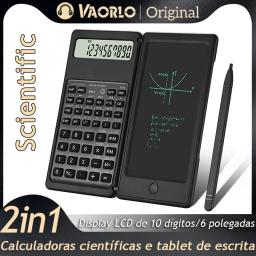 Calculadoras digitais científicas dobráveis de 10 dígitos com tela LCD Calculadoras de mesa com suporte para tablet de escrita de 6 polegadas Apagar botão de bloqueio para negócios de escritório escolar - Image 1