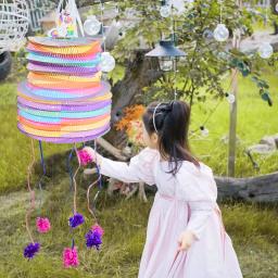 Mini fio pinata caixa de presente dos desenhos animados unicórnio estrela lanternas engraçado puxar fio corda foto prop crianças festa aniversário decoração do chuveiro do bebê - Image 4