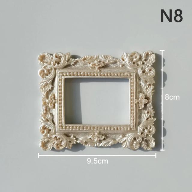 Moldura Retro para Casamento e Decoração de Interiores com Quadro Decorativo Floral em Estilo Barroco Clássico para Mesa 