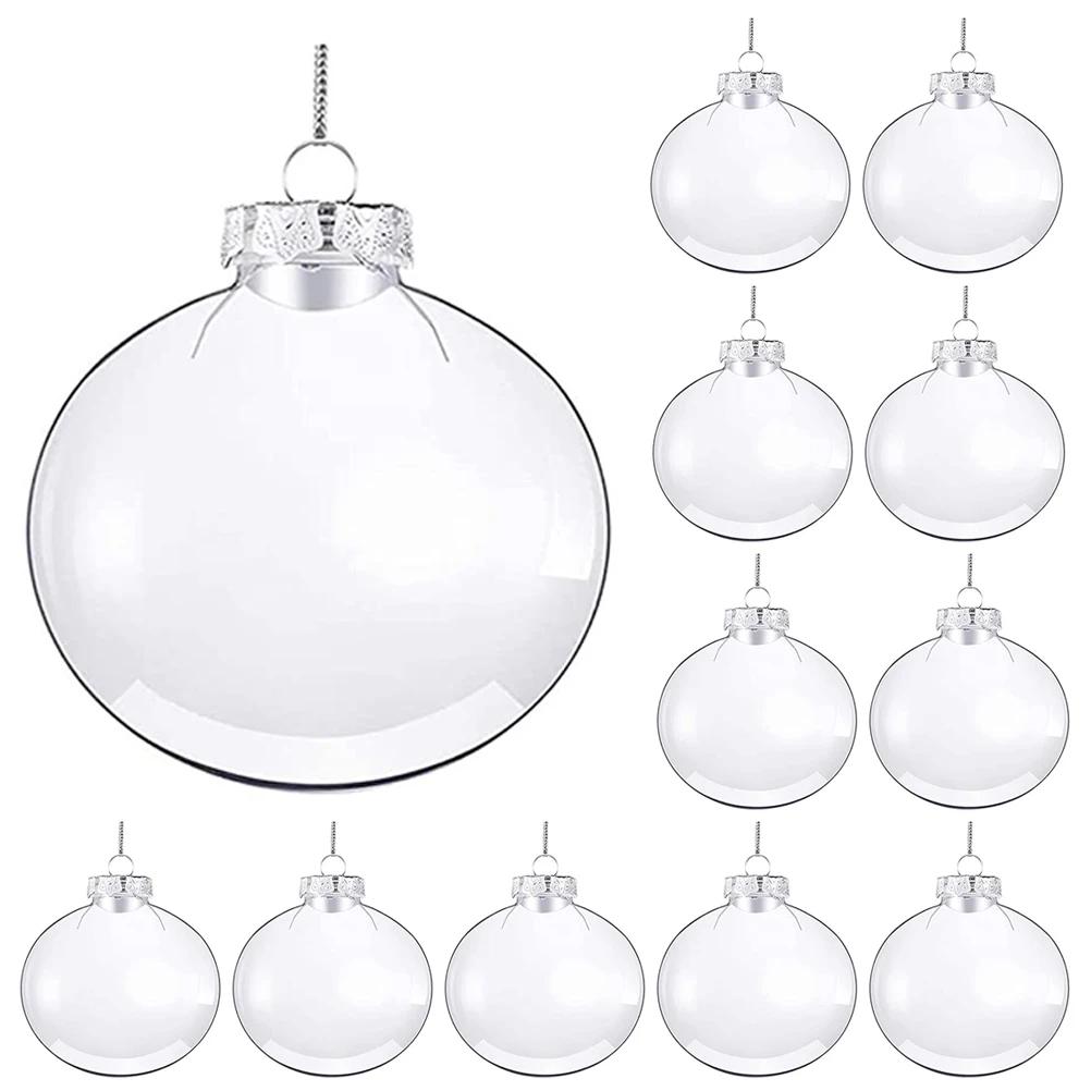 20pc fillable bola de natal ornamento claro pendurado bauble pingente 2024 árvore de natal decoração para casa navidad ano novo presente diy - Image 1