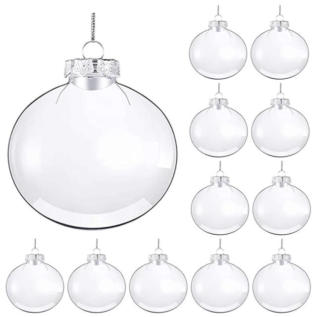 Pacote com 20 Bolas de Natal Preenchíveis Transparentes para Decoração de Árvore em 2024 - Ideais para DIY e Presentes de Natal