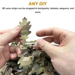 Conjunto de Tiras de Camuflagem Tática, DIY Decore Tiras para Mochila, Capacete Airsoft, Terno Ghillie, Arma, Tiro Paintball, 3D, 5pcs - Image 2