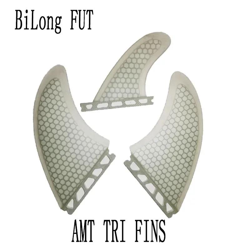 BiLong-Flares Surf Fins Set, barbatanas prancha, Surf Fins, Tri-Flares, AMT, Side Twin + Estabilizador, Fibra de vidro Desempenho, Desempenho - Image 1