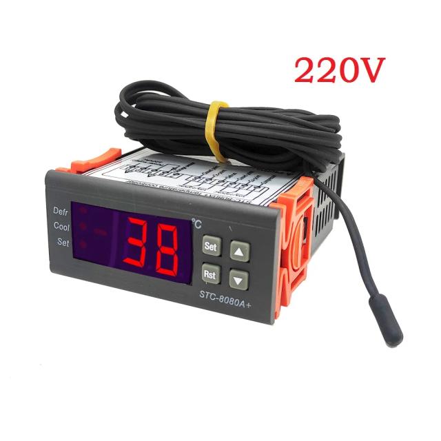 STC-8080 Controlador de Temperatura Digital LED para Incubadoras e Refrigeração 10A