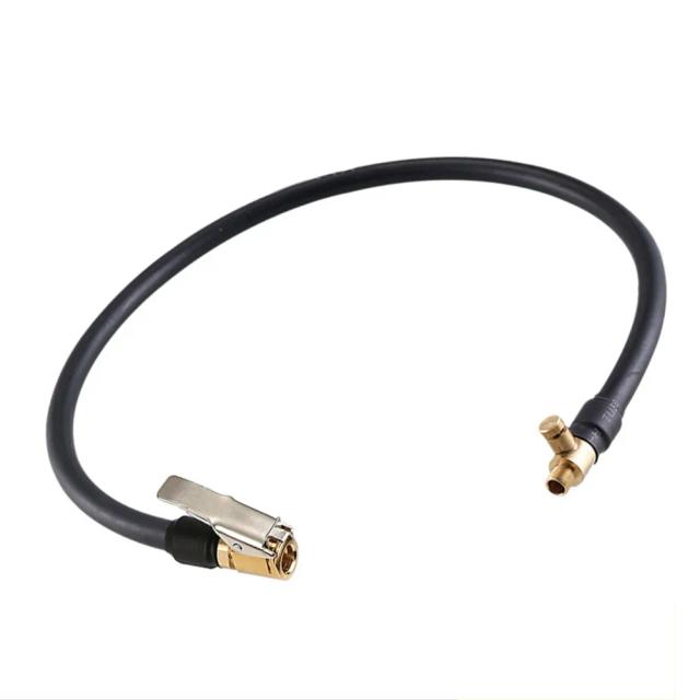 Inflador de Pneus para Motocicletas, Carros e Bicicletas com Mangueira Extendida e Adaptador de Válvula