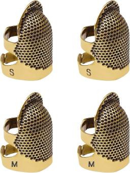 Costura dedal dedo protetor, escudo de metal ajustável, agulhas, acessórios de costura, diy, 4 pack - Image 1