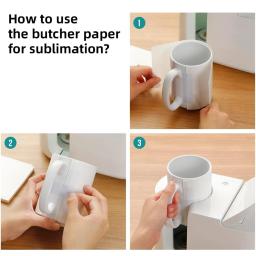 Papel De Transferência De Sublimação Para Canecas, Transferência De Impressão De Alta Qualidade, 100 Folhas, 3.7x8.5in, 105G - Image 4