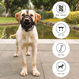 Focinho reflexivo ajustável para cães grandes, focinho acolchoado do treinamento do animal de estimação, focinho respirável do cão, pode arfar e beber, impede morder - Image 3