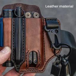 Bolsa de couro multiferramentas para caça ao ar livre, bolsa de armazenamento de ferramentas portátil, capa de couro, bolsa de couro para acampamento ao ar livre - Image 4