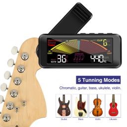 Afinador de guitarra ajustável 3 em 1 360 clip-on guitarra baixo tambor afinador de violino metrônomo sintonizador de guitarra digital eletrônica gerador - Image 6