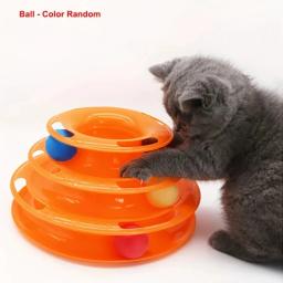 Torre de brinquedo interativa para gatos, brinquedos giráveis, auto Hi Ball, jogando, treinamento de inteligência, acessórios para gatos, 4 níveis - Image 2