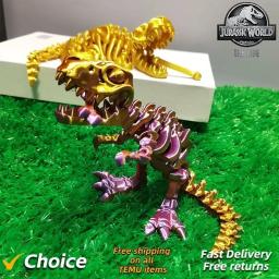 Tyrannosaurus rex fóssil dragão, crânio de impressão 3D, articulação móvel, brinquedo de decoração, pode ficar grande boca, modelo de dinossauro, novo - Image 3
