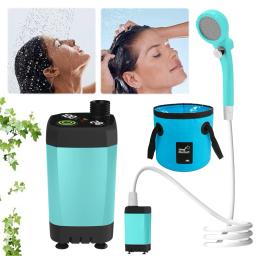 Bomba de chuveiro elétrica portátil, balde dobrável, bateria recarregável, ao ar livre, display digital, chuveiro camping, 20L - Image 4