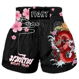 Muay thai shorts mma roupa de boxe das mulheres dos homens crianças treino musculação ginásio esportes treinamento shorts luta kickboxing calças - Image 1