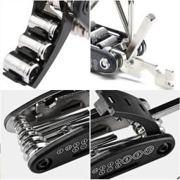 Kit de ferramentas de reparo de bicicleta de montanha em aço carbono, 16 em 1, ferramentas essenciais para manutenção rápida e fácil de bicicletas - Image 3