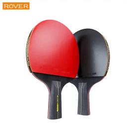 Conjunto de raquete de tênis de mesa profissional Ping Pong, espinhas em borracha, alta qualidade, lâmina Bat Paddle com saco, 6 estrelas, 2pcs - Image 2