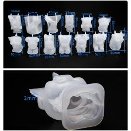 Molde de silicone 3d diy geométrico tridimensional urso veado gato porco coelho animal molde jóias ferramenta de decoração de bolo coelhinho da páscoa - Image 2