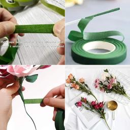 Fita autoadesiva para haste floral, buquê de fita de papel verde, fitas de embrulho de flores artificiais, florista diy, decoração de festa em casa, suprimentos - Image 5