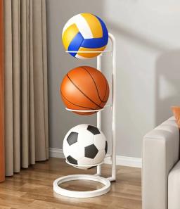 Rack de armazenamento de bola de basquete, suporte de armazenamento de bola de cubo de 3 camadas, equipamento esportivo, suporte de exibição vertical inovador - Image 1