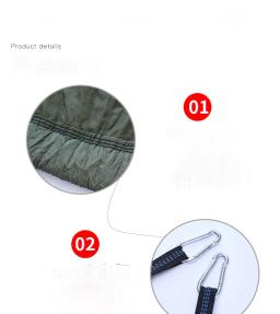 Portátil 210 Nylon Camping Hammock, Mosquiteira ao ar livre, 260*140cm, alta qualidade, atacado - Image 6