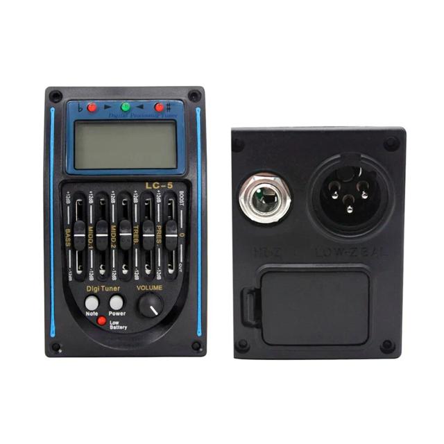 Captador de Guitarra Acústica Clássica com Equalizador Preamp de 4 a 5 Bandas e Controle de Volume, Médio, Agudo e Grave