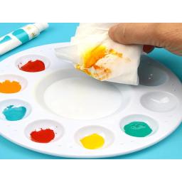 Bview arte 10 buracos paleta artista crianças estudantes arte artesanato bandeja de mistura de cores portátil paleta de pintura ferramentas de pintura branca - Image 3